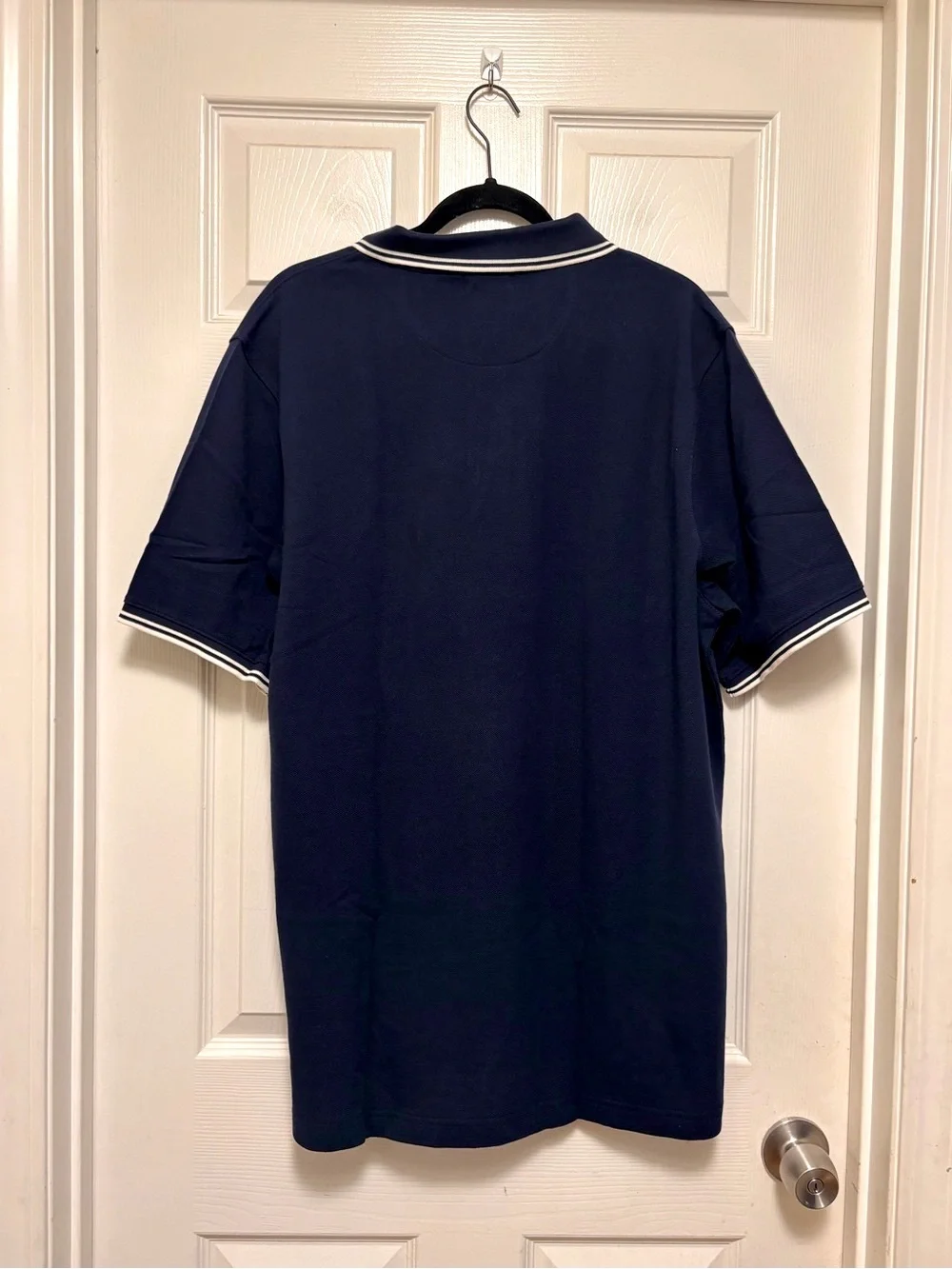 NWT J.Crew Tall Classic Piqué Polo Shirt in Navy Ivory Dbl Tipped